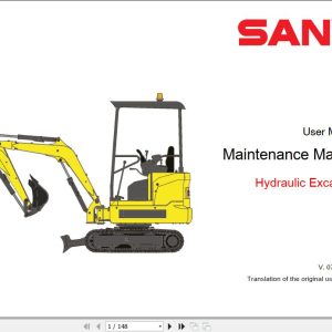 Sany Crawler Excavator SY16 Maintenance Manual EN 1
