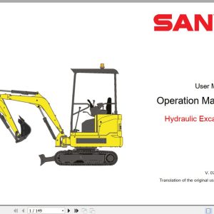 Sany Crawler Excavator SY16 Operation Manual EN 1