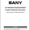 Sany Crawler Excavator SY195 C9 to SY265 C9 Operation and Maintenance Manual EN 1