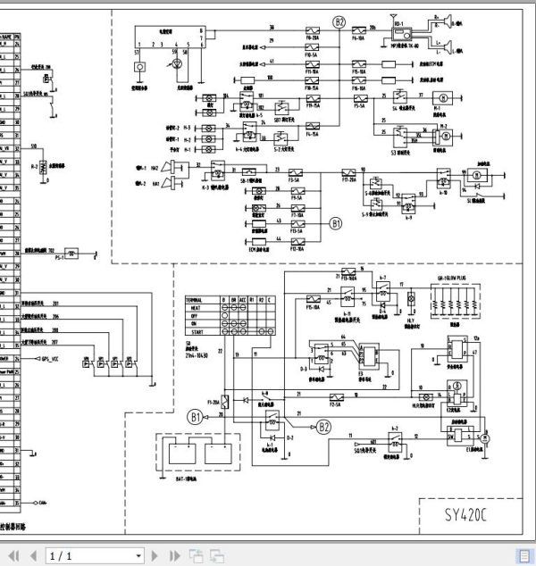 Sany Crawler Excavator SY420 SY420C Electrical and Hydraulic Schematics EN 1