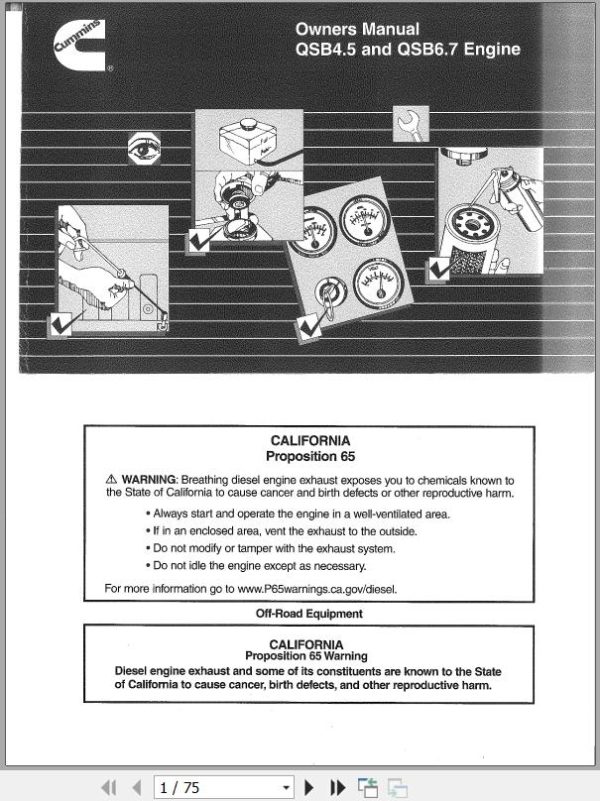 Sany Cummins Engine QSB4.5 and QSB6.7 Owner Manual EN 1