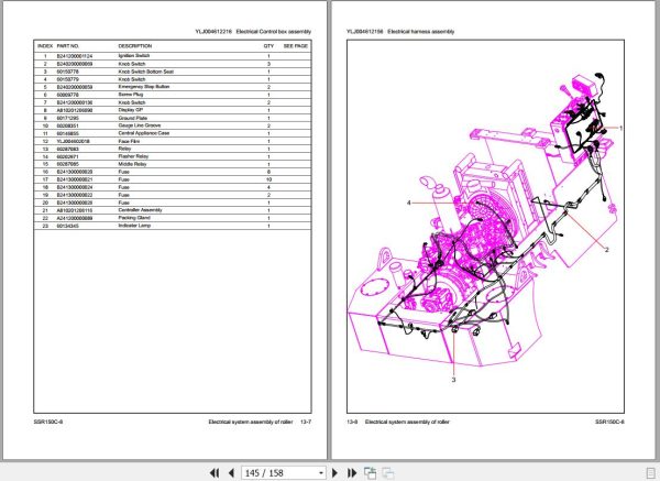 Sany Drum Roller SSR150C 8 Parts Book YZ1115CB1102 EN 2