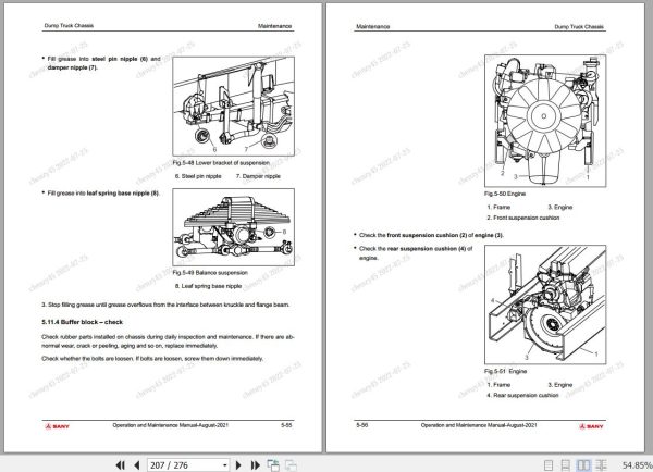 Sany Dump Truck Chassis SYM3250ZZX1E Operation and Maintenance Manual EN 1