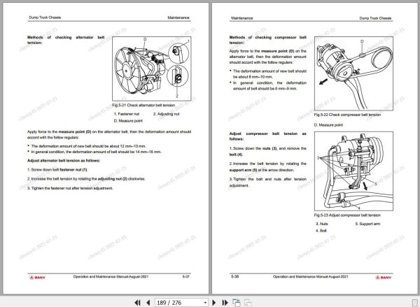 Sany Dump Truck Chassis SYM3250ZZX1E Operation and Maintenance Manual EN 2