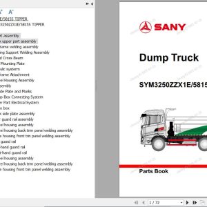 Sany Dump Truck SYM3250ZZX1E SYM5815S Parts Book HNZX2031006341 EN