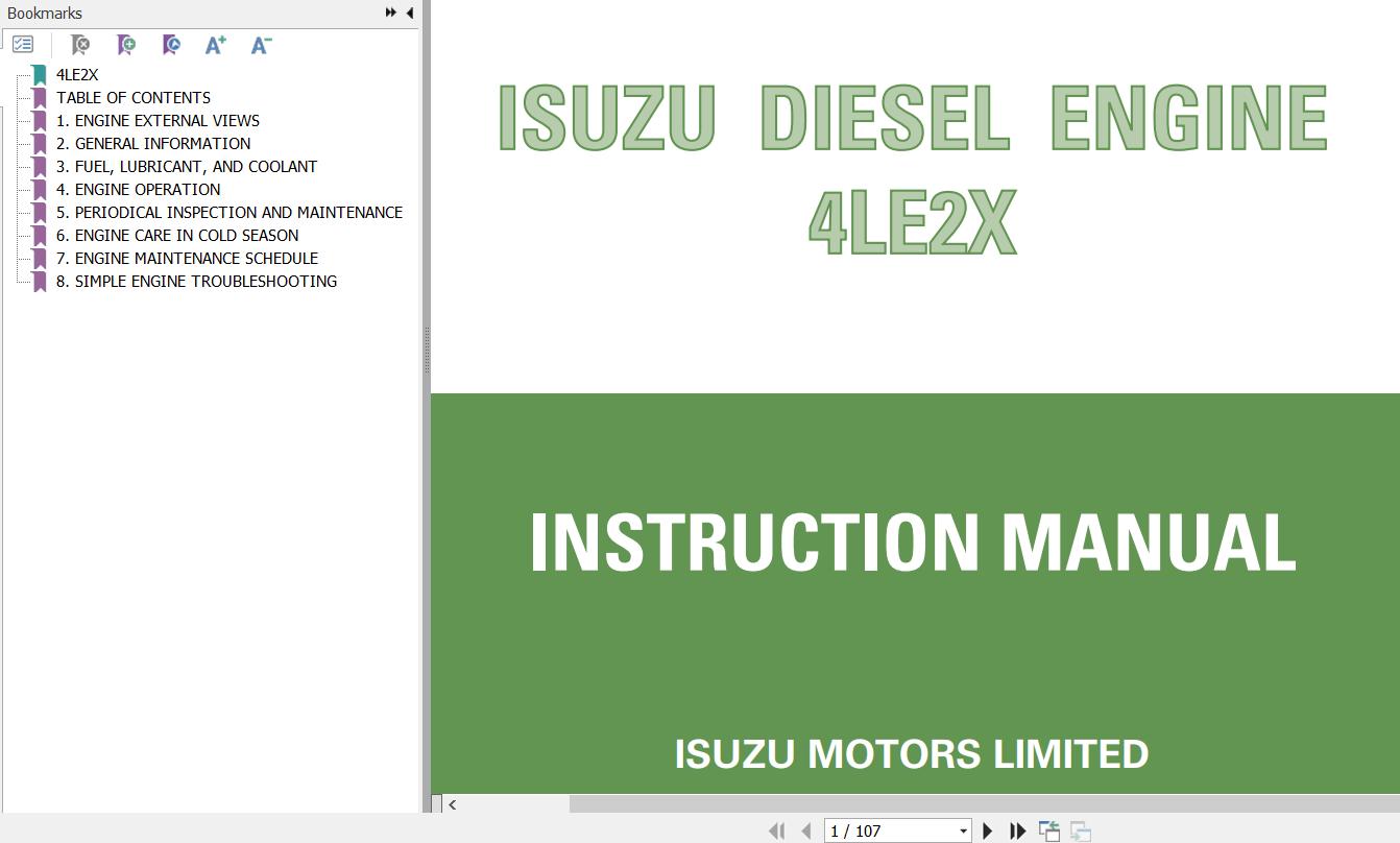 Sany Engine 4LE2X Instruction Manual IDE 6250 EN 1