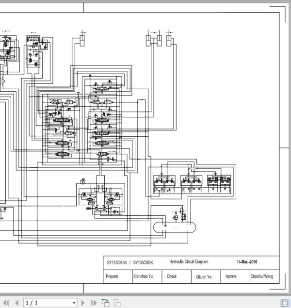 Sany Excavator SY115C SY135C Electrical and Hydraulic Schematic EN 1