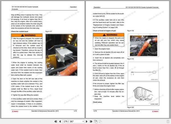 Sany Excavator SY115C9 SY125C9 SY135C9 SY155C9 SY155H Operation and Maintenance Manual EN 2