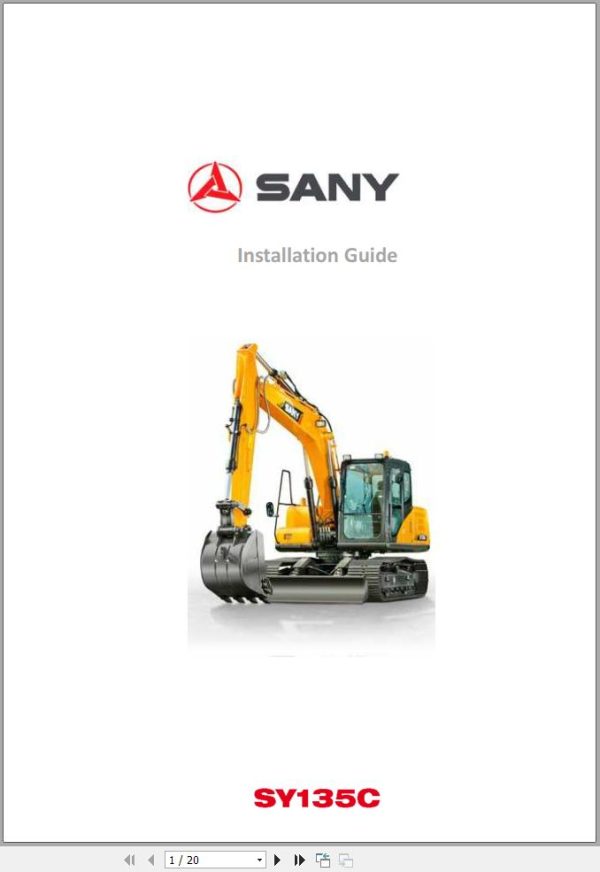 Sany Excavator SY135C Install Guide EN 1
