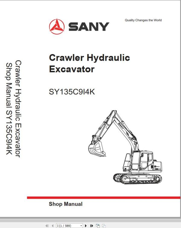 Sany Excavator SY135C Shop Manual EN 1