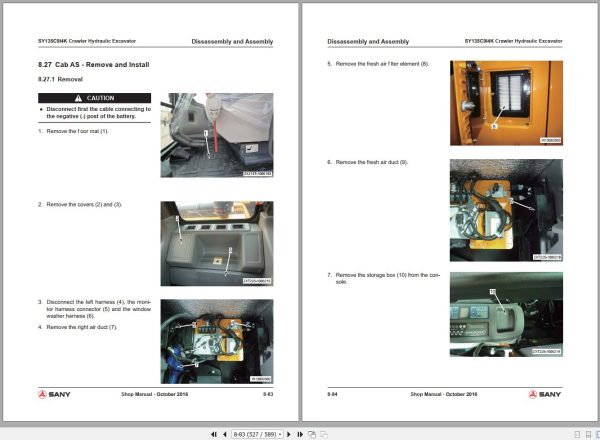 Sany Excavator SY135C Shop Manual EN 3
