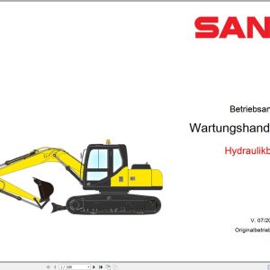 Sany Excavator SY135U Maintenance Manual and Schematic 501052 DE 1