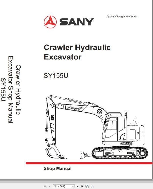 Sany Excavator SY155U Shop Manual B06T03ENAN1 SY135C8I3K EN 1