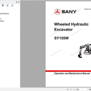 Sany Excavator SY155W Operation and Maintenance Manual EN