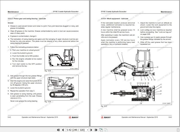 Sany Excavator SY16C Operation and Maintenance Manual EN 2