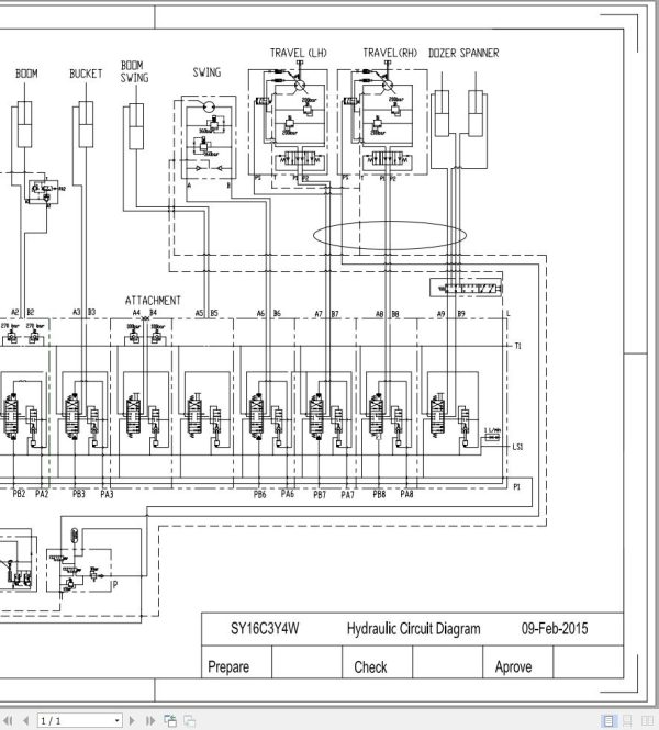 Sany Excavator SY16C SY18C Electrical and Hydraulic Schematic EN 3