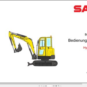 Sany Excavator SY18 Operation Manual 500972 DE 1