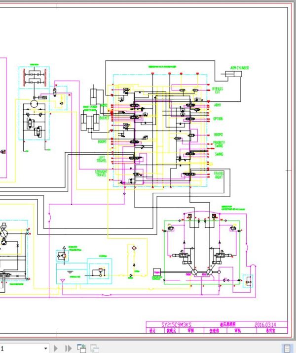 Sany Excavator SY215C 9 Electrical and Hydraulic Schematic ZH 1