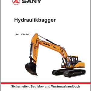 Sany Excavator SY215C Operation and Maintenance Manual 501063 DE 1