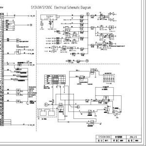 Sany Excavator SY245 SY265C Electrical and Hydraulic Schematic EN ZH