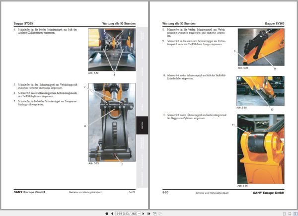 Sany Excavator SY265C SY265LC Operation and Maintenance Manual 501074 EN 2