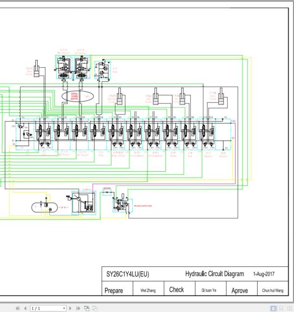 Sany Excavator SY26C Electrical and Hydraulic Circuit Diagram EN 2