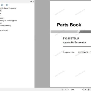 Sany Excavator SY26C Parts Book SY0026CA11798 EN