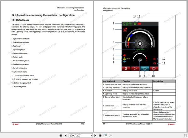 Sany Excavator SY26U Maintenance Manual and Diagram EN 1