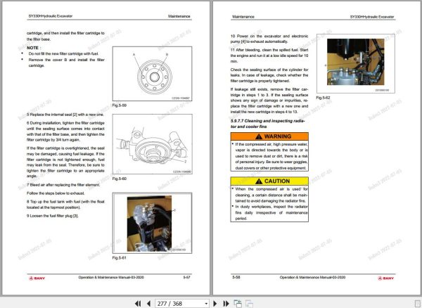 Sany Excavator SY330H Operation and Maintenance Manual EN 2