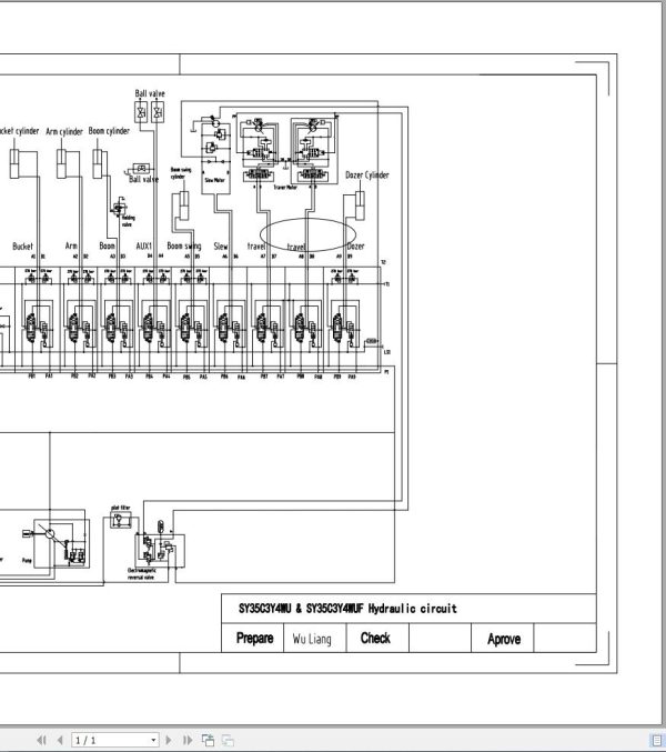 Sany Excavator SY35C Electrical and Hydraulic Circuit Diagram EN ZH 2