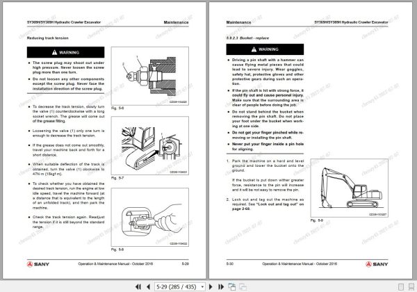 Sany Excavator SY365H SY385H Operation and Maintenance Manual EN 2