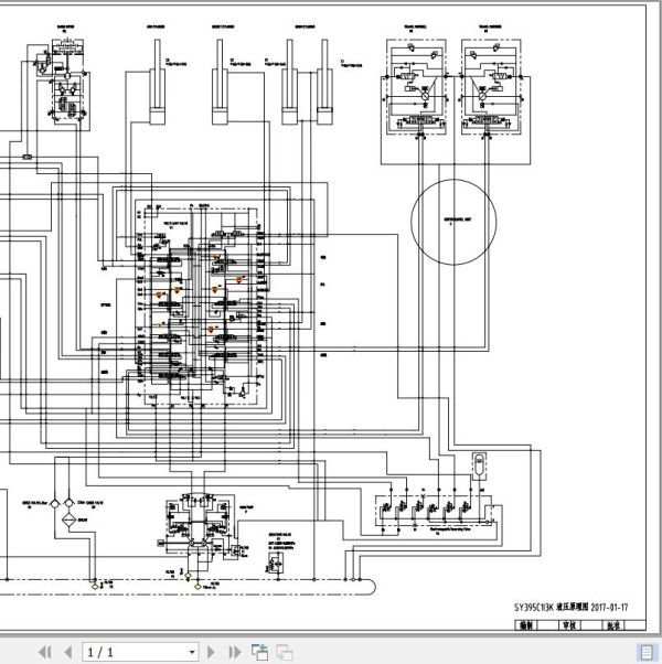 Sany Excavator SY395C Electrical and Hydraulic Schematic EN ZH 1
