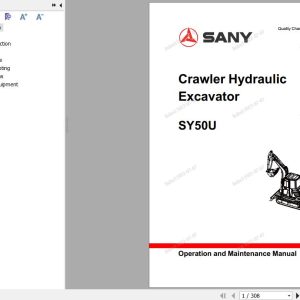 Sany Excavator SY50C Operation and Maintenance Manual EN
