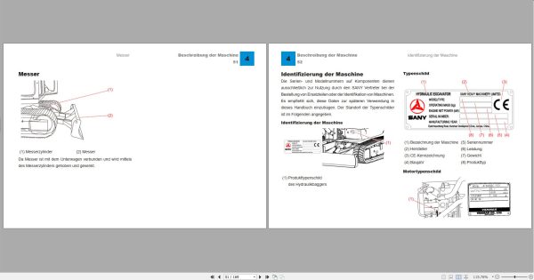 Sany Excavator SY50U Operation Manual 501020 DE 2