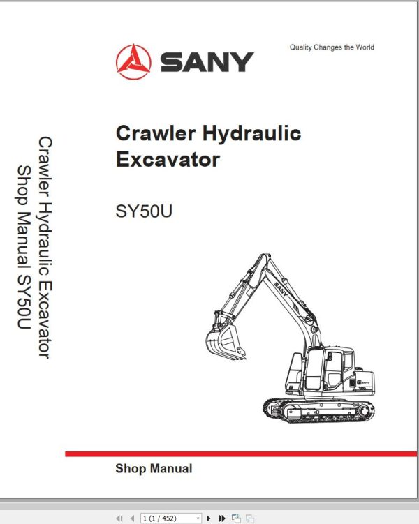 Sany Excavator SY50U Shop Manual EN 1