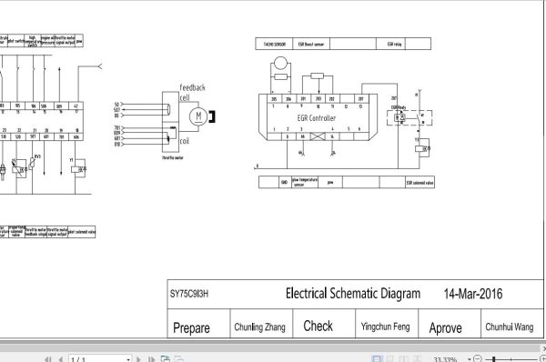 Sany Excavator SY75C 9 Electrical and Hydraulic Schematic Diagram EN ZH
