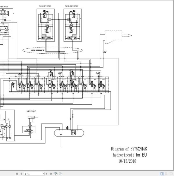 Sany Excavator SY75C Electrical and Hydraulic Schematic Diagram EN 2