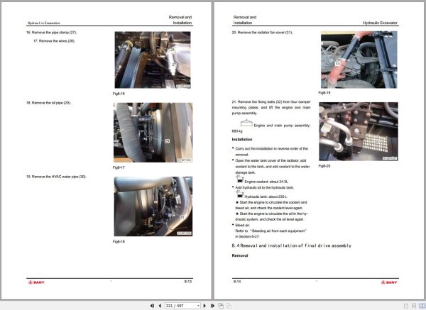 Sany Excavator SY80U Electrical and Hydraulic Schematic Maintenance Manual EN 2