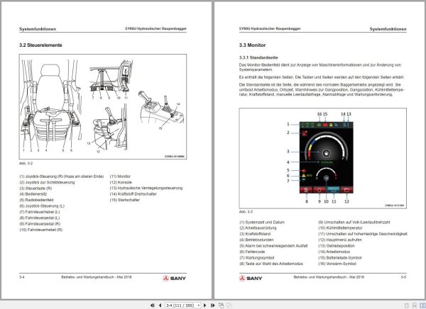 Sany Excavator SY80U Operation and Maintenance Manual 502141 DE 3
