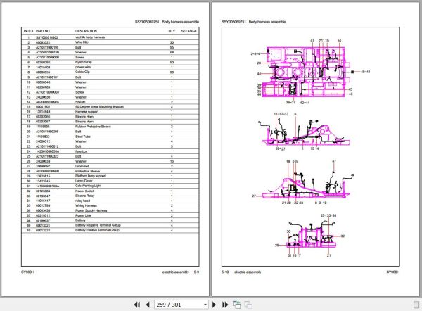 Sany Excavator SY980H Parts Book SY0952CB00388 EN 2