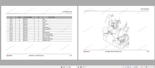 Sany Hydraulic Excavator SY16C Parts Manual SY0012BJ23718 EN 2