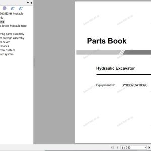 Sany Hydraulic Excavator SY330H Parts Book SY0332CA10398 EN