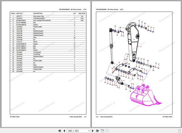 Sany Hydraulic Excavator SY750C1I3KH Parts Book SY0753CB00698 EN 1