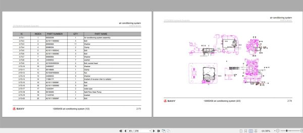 Sany Hydraulic Excavator SY75C9 Parts Manual SY007CBK91818 EN 2