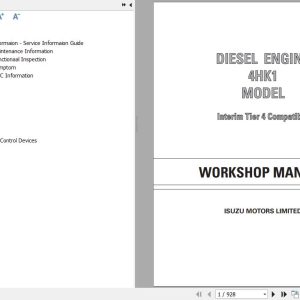 Sany Isuzu Engine 4HK1 Interim Tier 4 Compatible Workshop Manual IDE 2620 EN 1