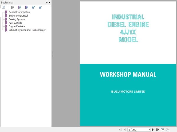 Sany Isuzu Engine 4JJ1X Workshop Manual IDE 2430 EN 1