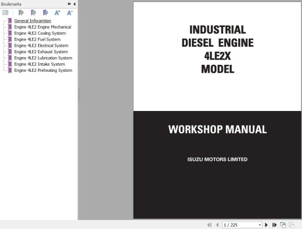 Sany Isuzu Engine 4LE2X Workshop Manual IDE 2450 EN 1