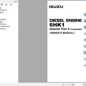 Sany Isuzu Engine 6HK1 Interim Tier 4 Compatible Owner Manual IDE 6410 EN 1