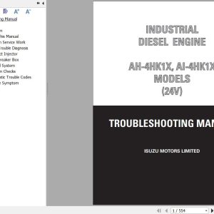 Sany Isuzu Engine AH 4HK1X AI 4HK1X 24V Troubleshooting Manual ITE 3220 EN 1