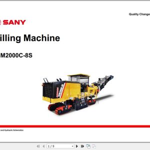 Sany Milling Machine SCM2000C 8S Electrical and Hydraulic Schematics EN